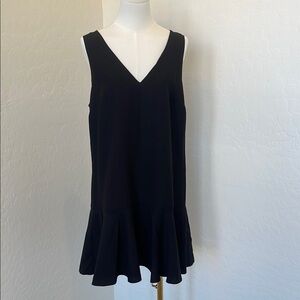 Banana Republic Black Sleeveless Ruffled Mini Dress
